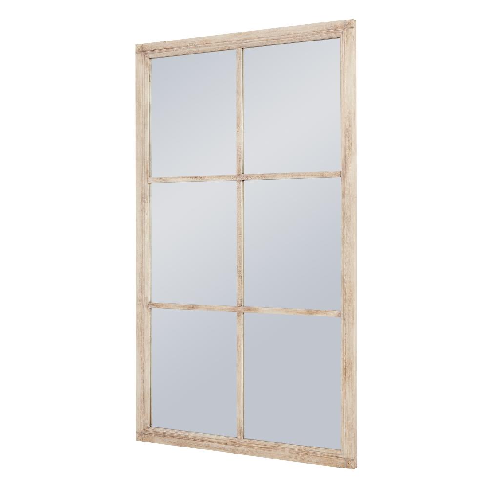 hill interiors Washed Wood Large Window Mirror