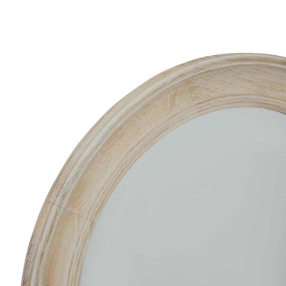 hill interiors Washed Wood Round Framed Mirror