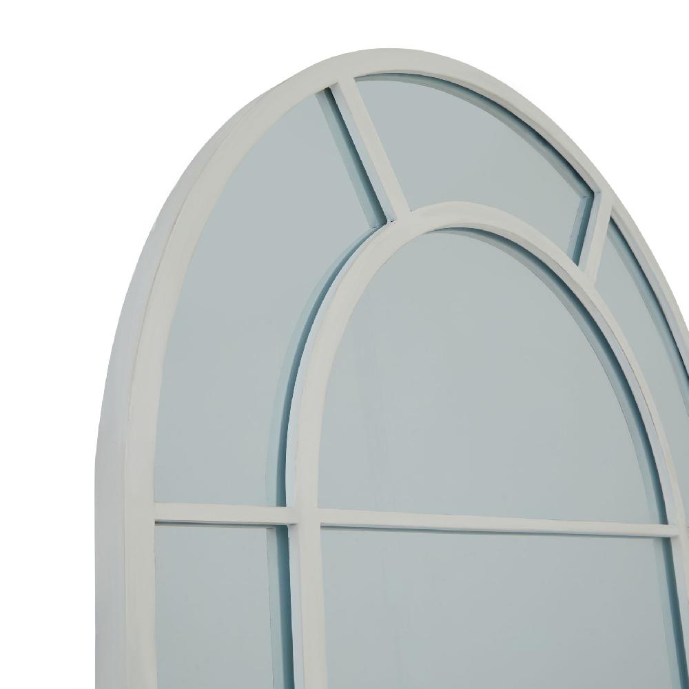 hill interiors White Large Arched Window Mirror