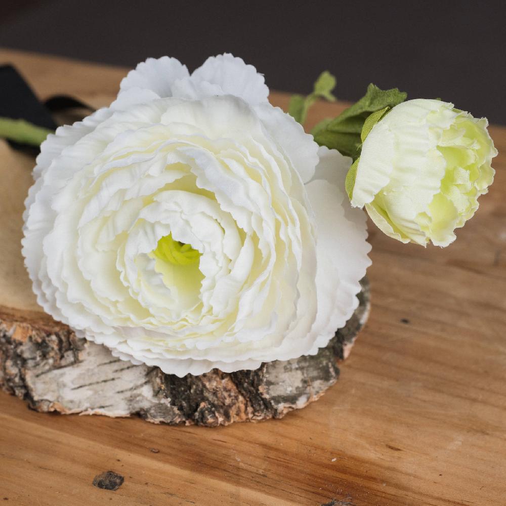 Hill Interiors White Ranunculus Spray