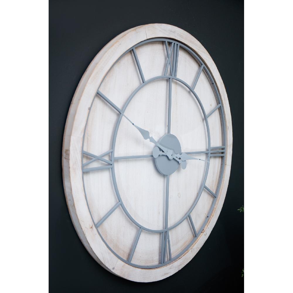 Hill Interiors Williston White Large Wall Clock