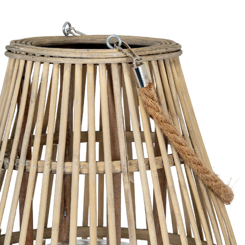 Hill Interiors Large Ellipse Wicker Lantern With Glass Holder