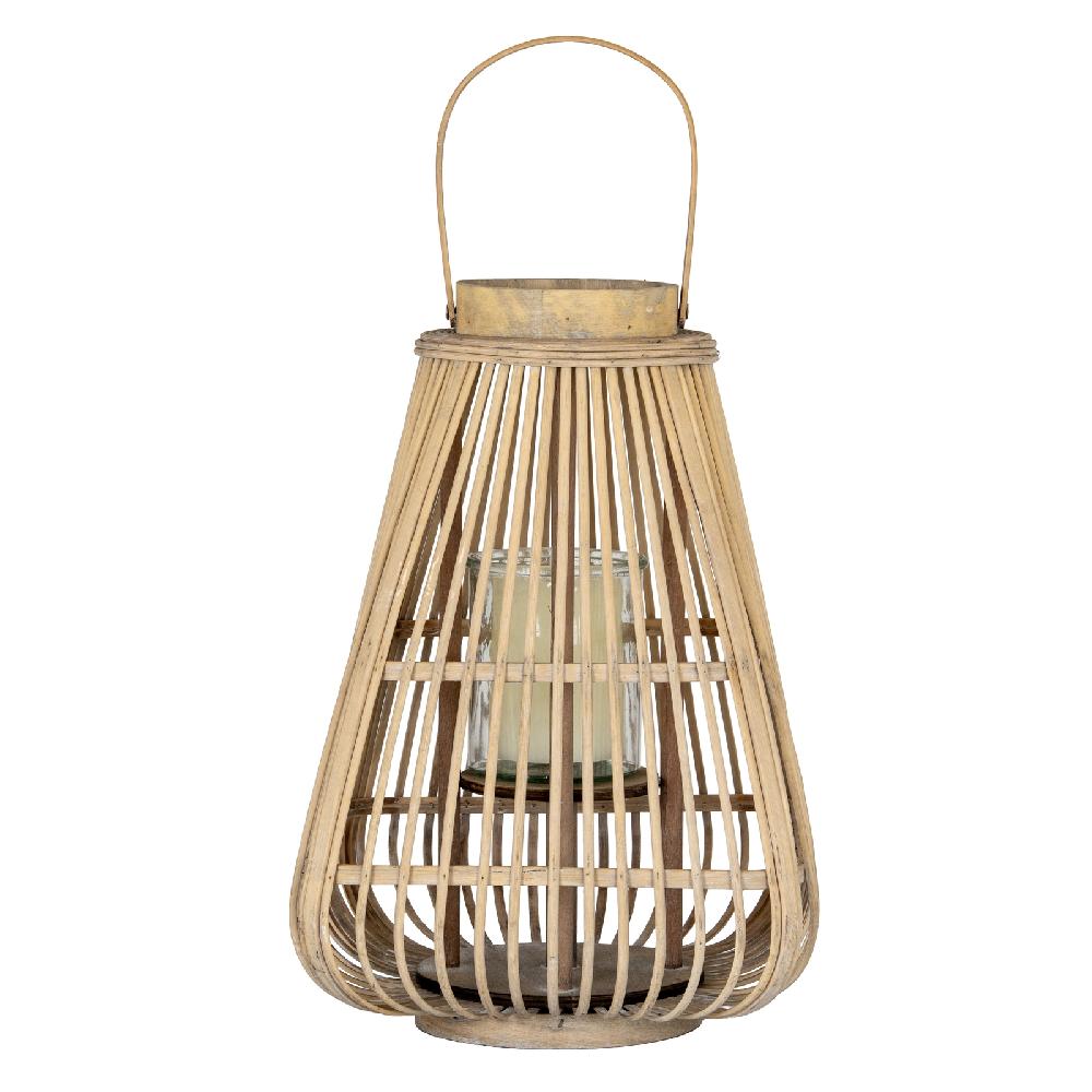 hill interiors Large Peardrop Wicker Lantern With Glass Holder