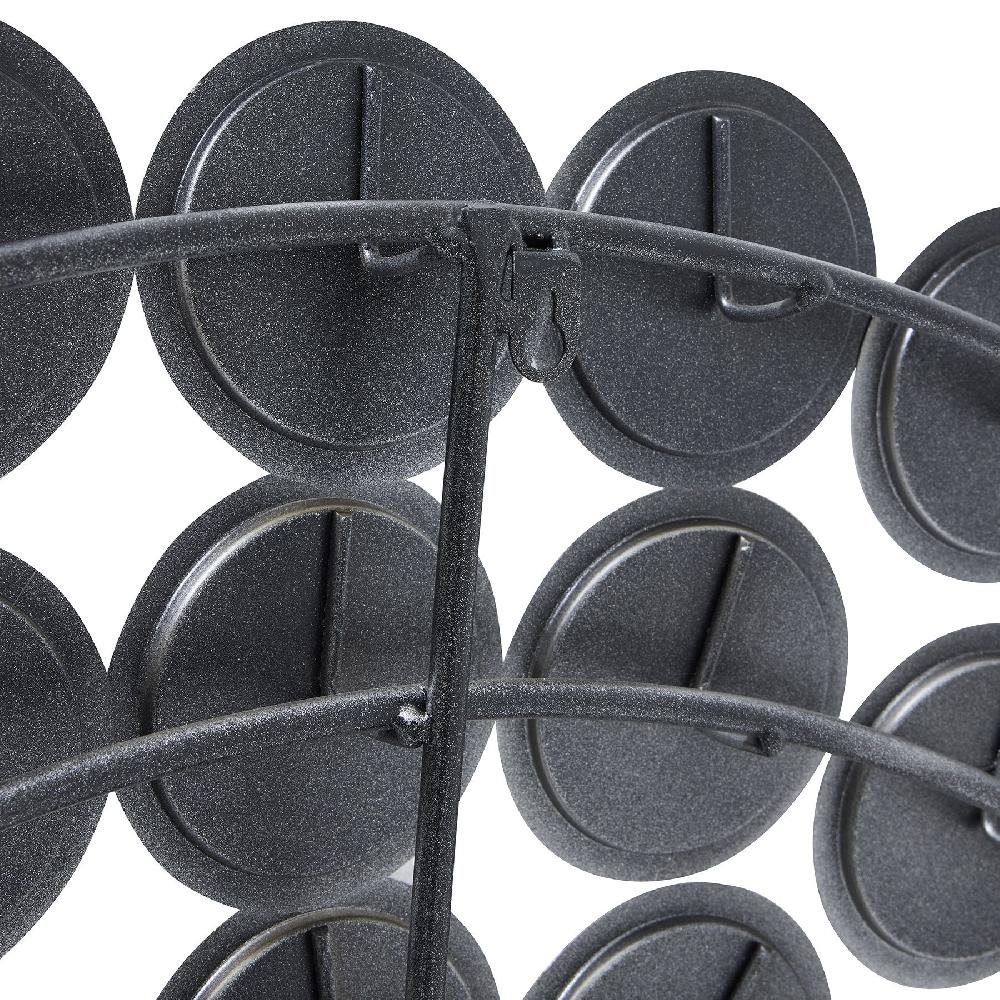 hill interiors Large Round Convex Antiqued Silver Multi Mirror