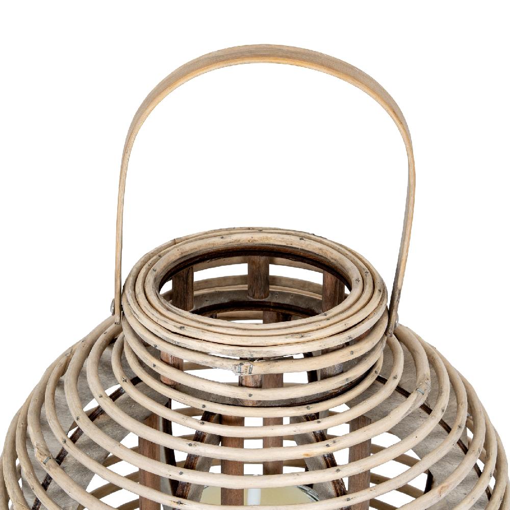 Hill Interiors Large Round Willow Lantern With Glass Holder
