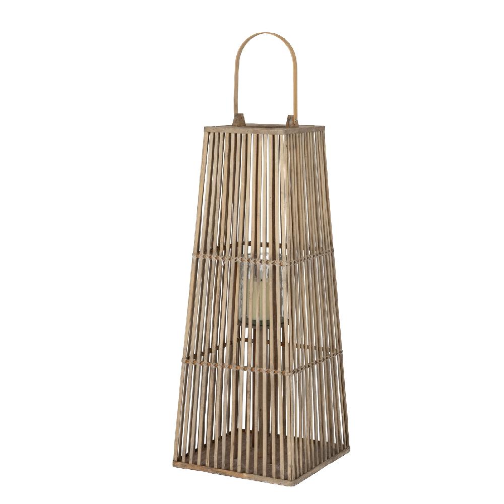 hill interiors Large Silo Wicker Lantern With Glass Holder