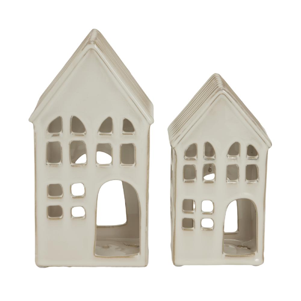 Hill Interiors Large White Ceramic House Tea Light Holder