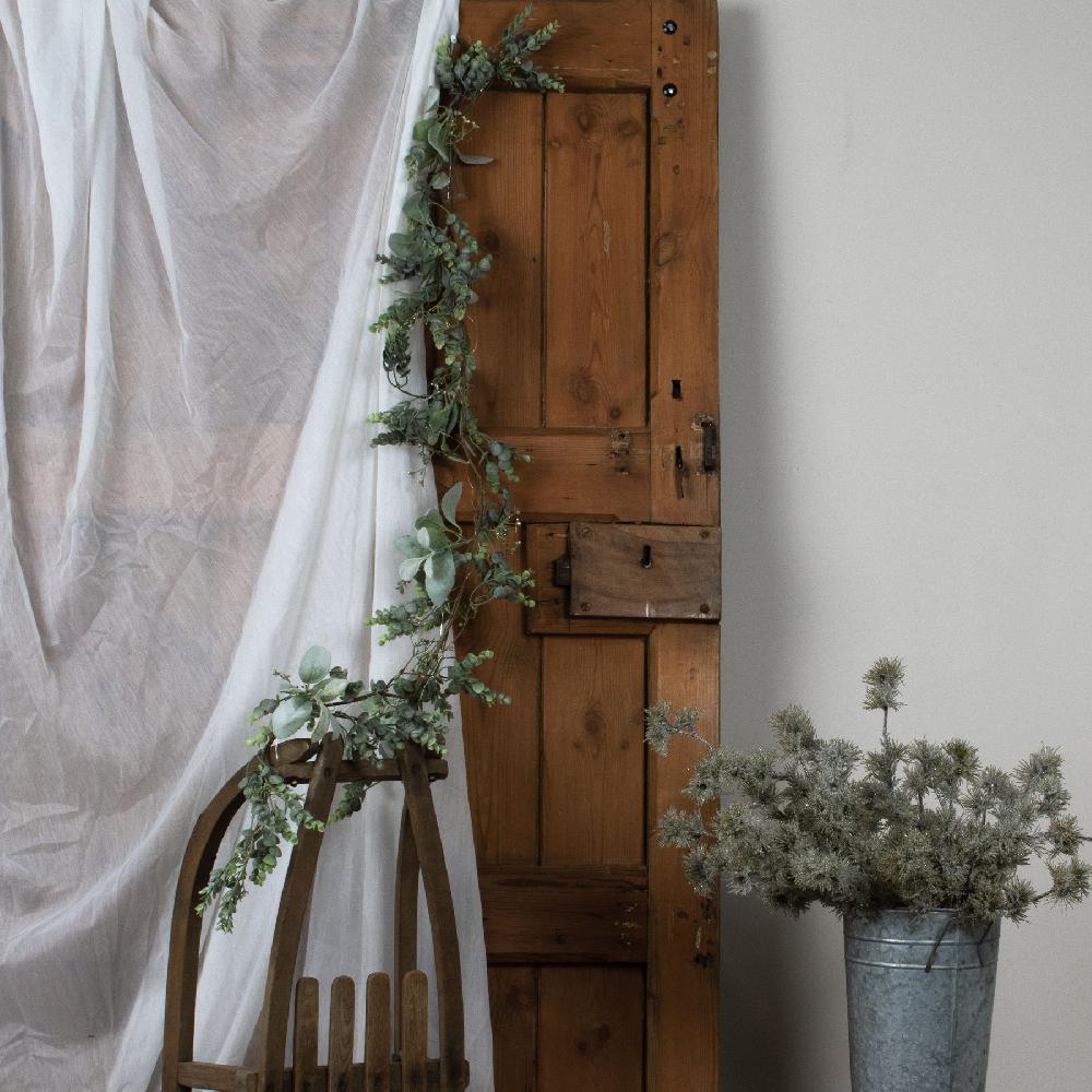 Hill Interiors LED Winter Garland With Eucalyptus And Lambs Ear