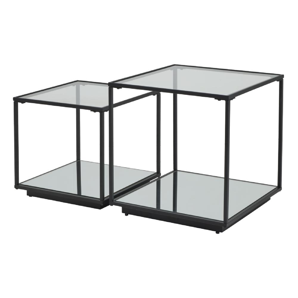 Hill Interiors Lennox Black Framed Set Of 2 Side Tables