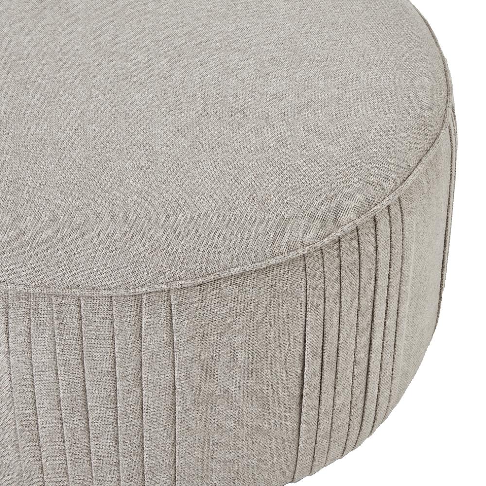 hill interiors Lily Swivel Ottoman In Oatmeal Twill