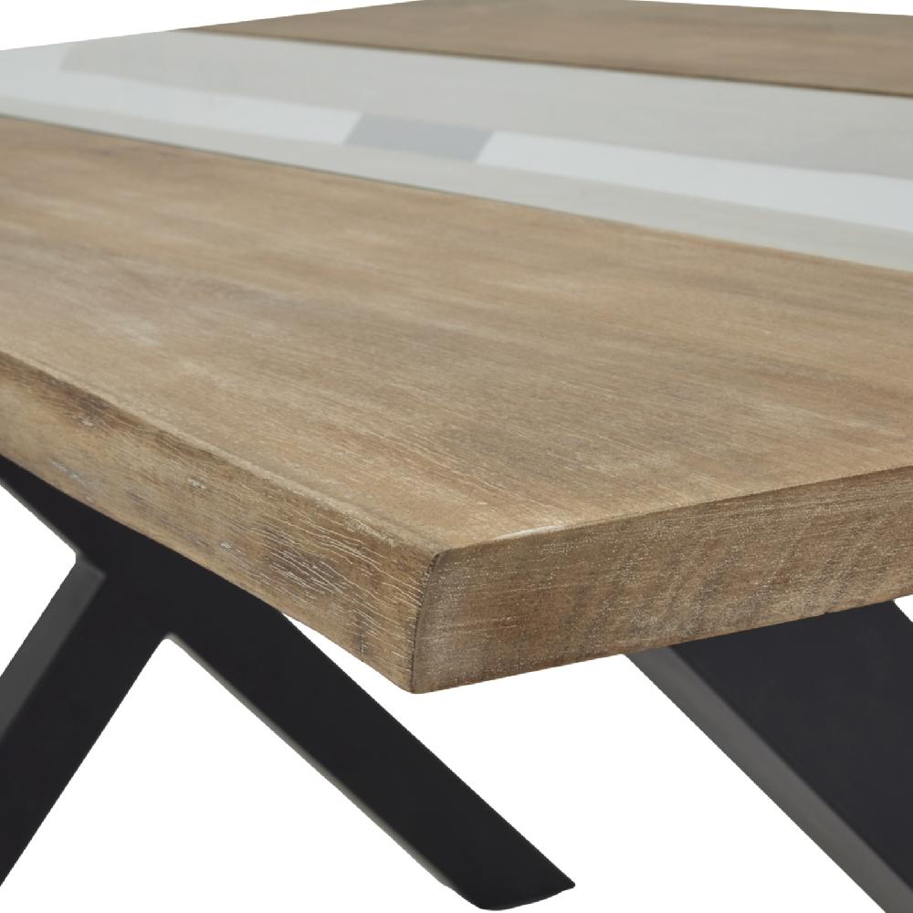 Hill Interiors Live Edge Collection Light Acacia River Dining Table