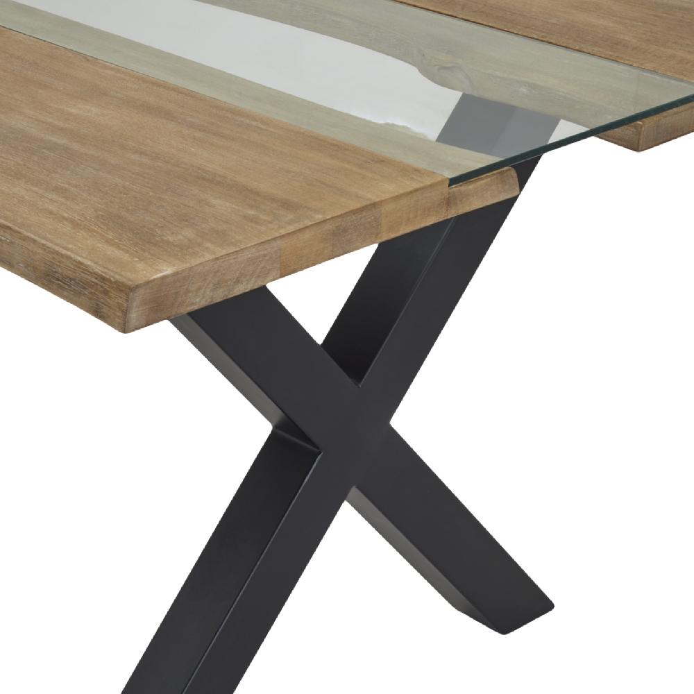 hill interiors Live Edge Collection Light Acacia River Dining Table