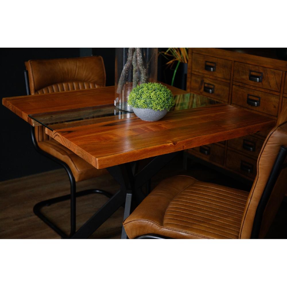 Hill Interiors Live Edge Collection Square River Dining Table
