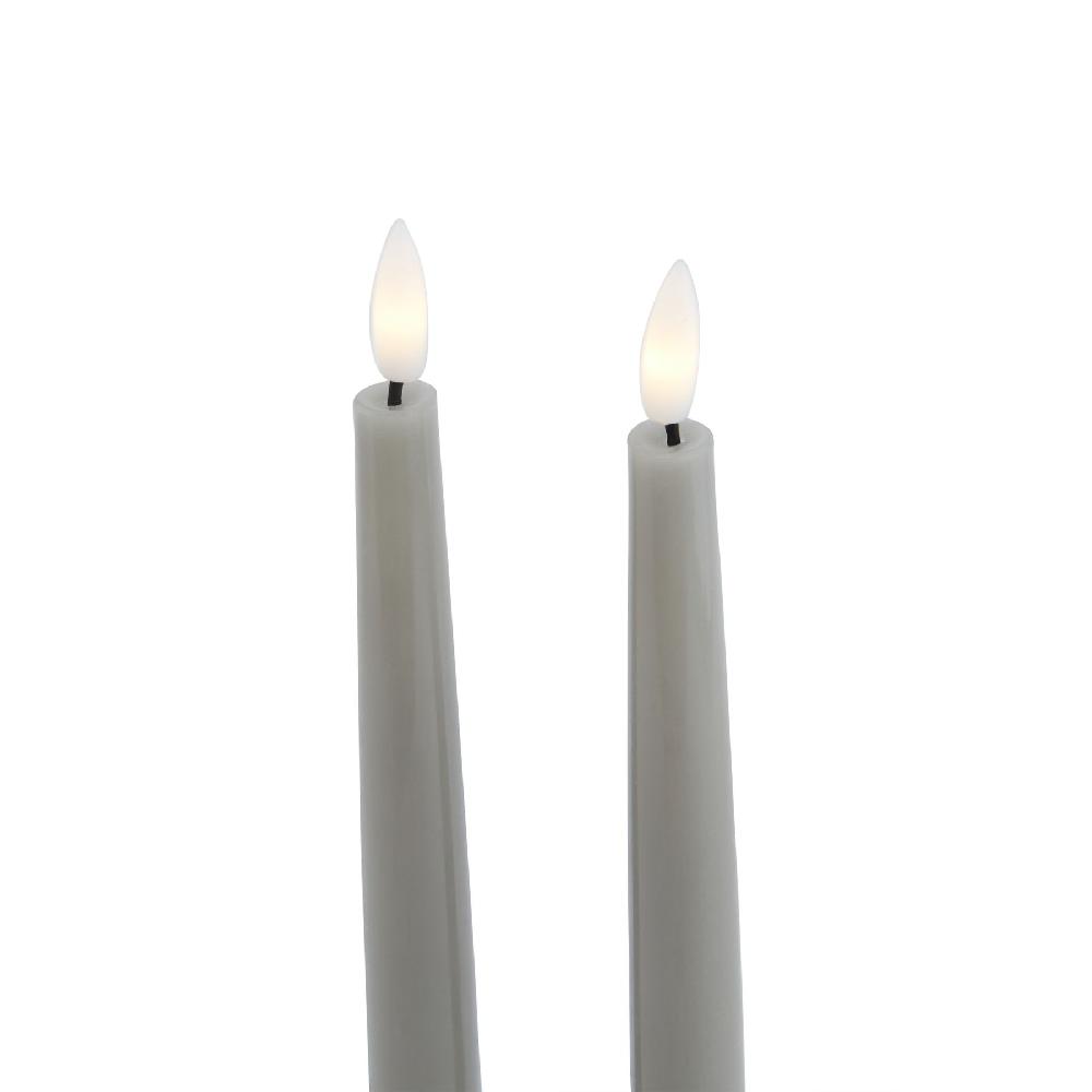 Hill Interiors Luxe Collection S/2 Grey LED Wax Dinner Candles