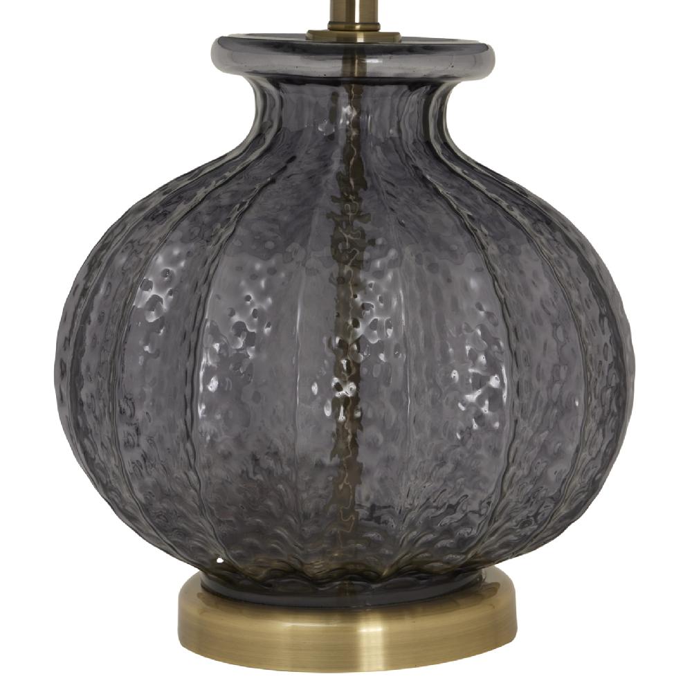 hill interiors Luxton Glass Fluted Lamp With Black Velvet Shade