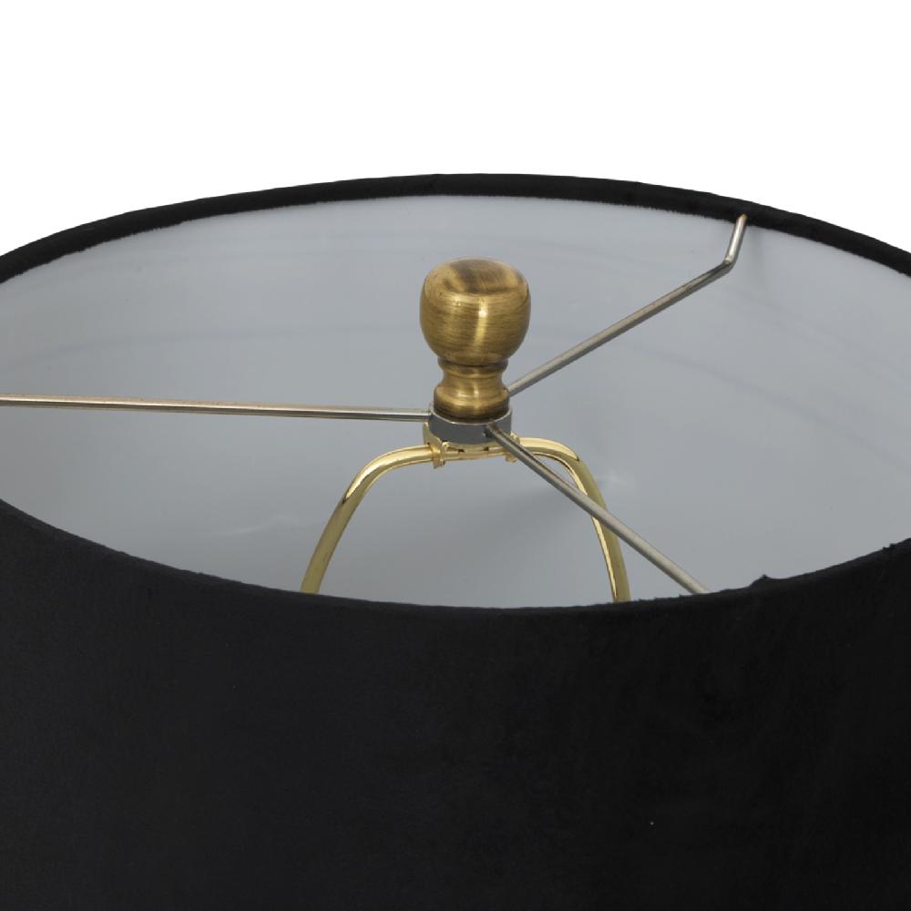 Hill Interiors Luxton Glass Ribbed Lamp With Black Velvet Shade