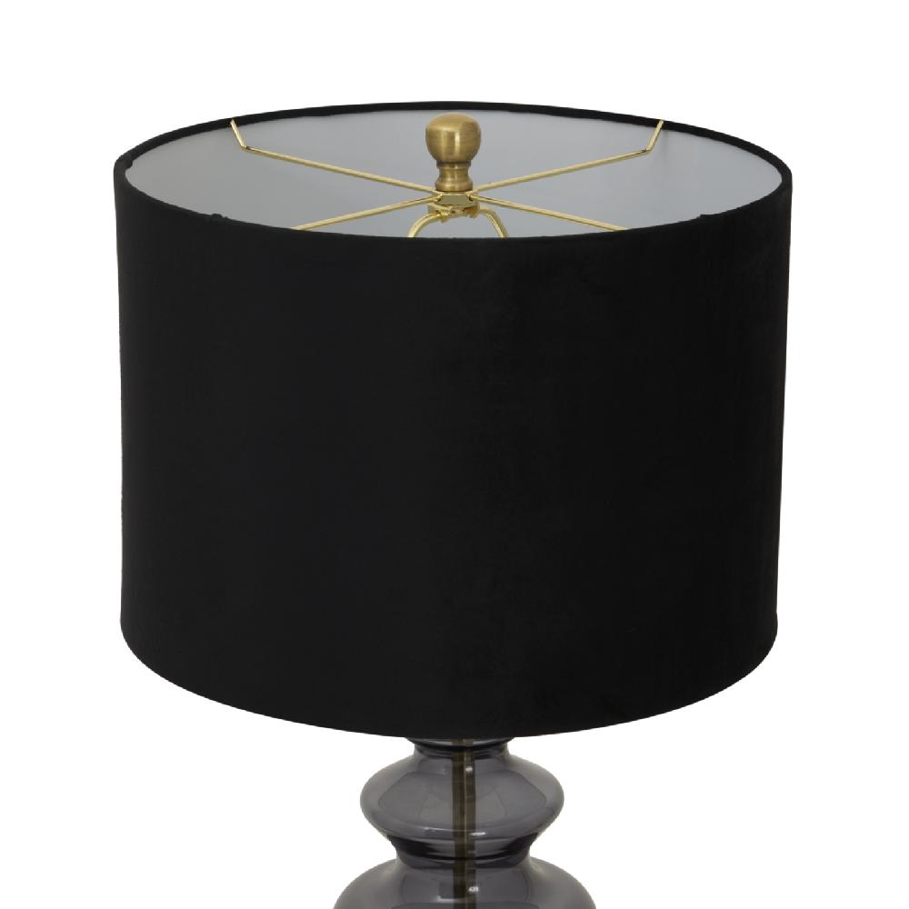 Hill Interiors Luxton Glass Urn Lamp With Black Velvet Shade