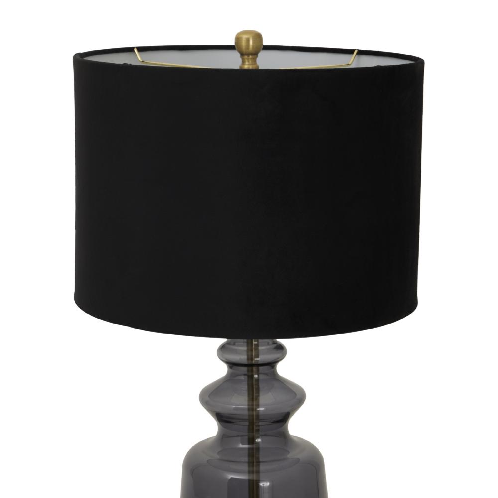 hill interiors Luxton Glass Urn Lamp With Black Velvet Shade