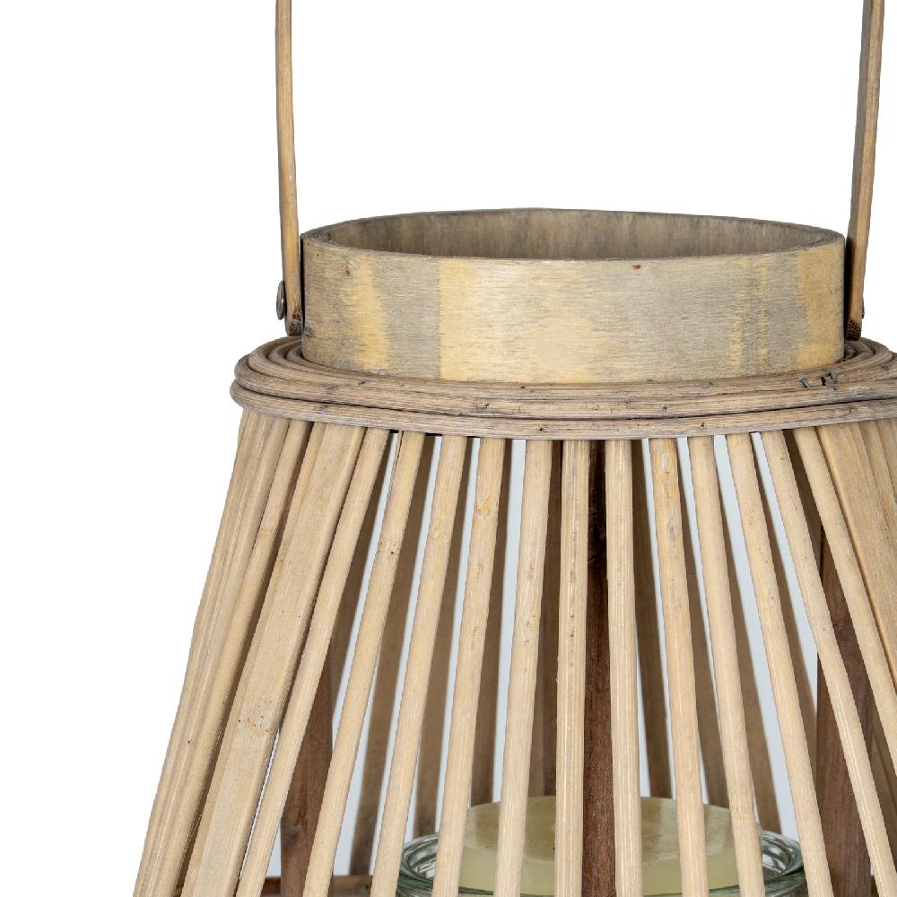 Hill Interiors Medium Peardrop Wicker Lantern With Glass Holder
