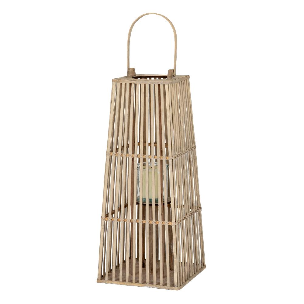 hill interiors Medium Silo Wicker Lantern With Glass Holder