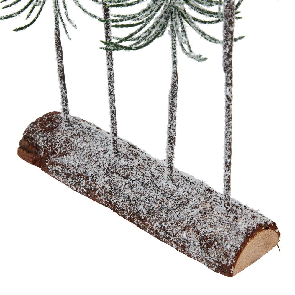 Hill Interiors Medium Snowy Spindle Tree Quad In Wood Log
