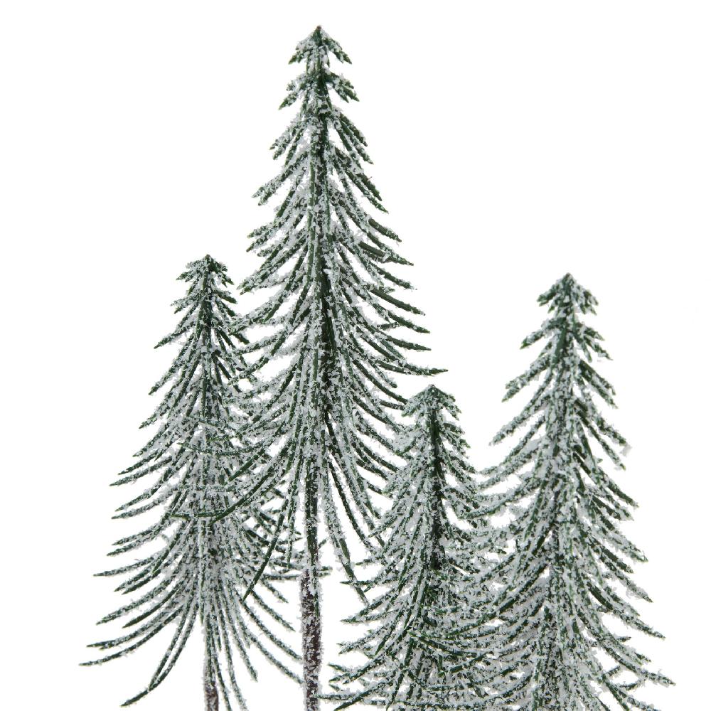 hill interiors Medium Snowy Spindle Tree Quad In Wood Log