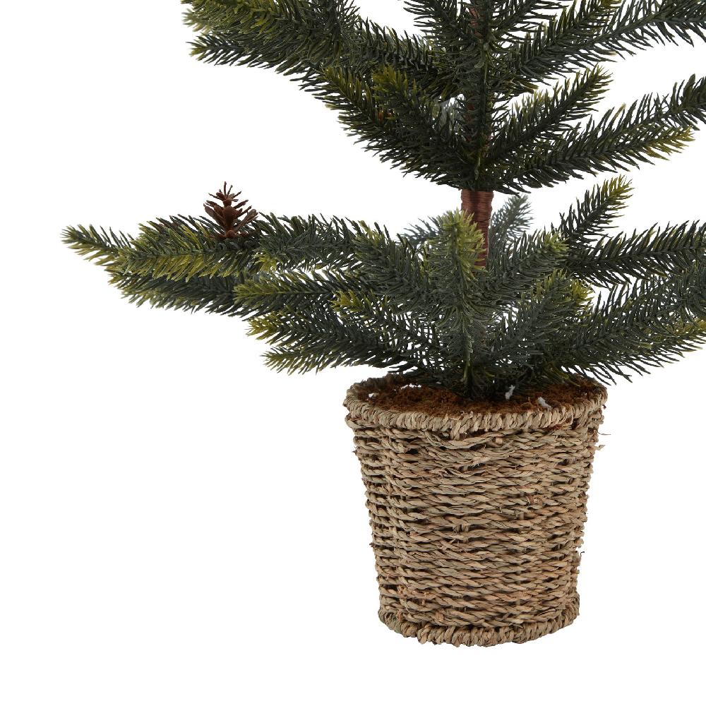 hill interiors Medium Spruce Tree With Wicker Basket
