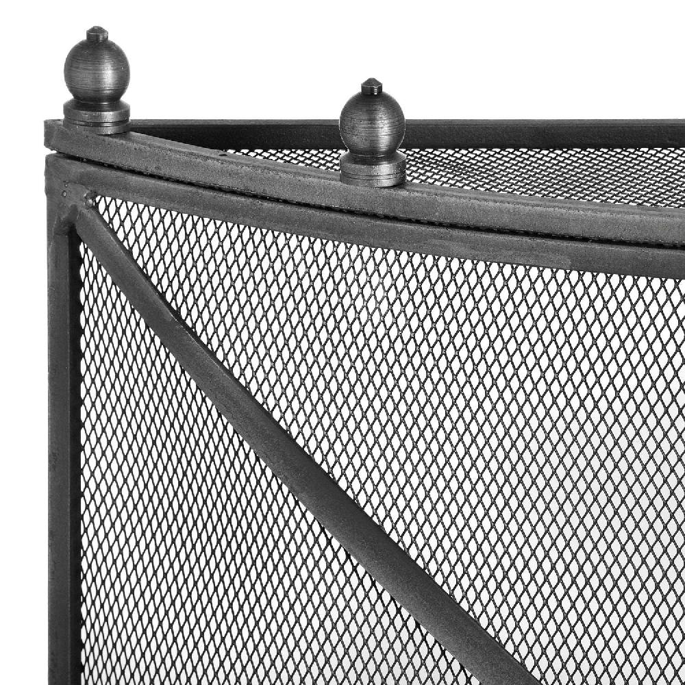 Hill Interiors Mesh Fireguard In Antique Pewter Effect Finish