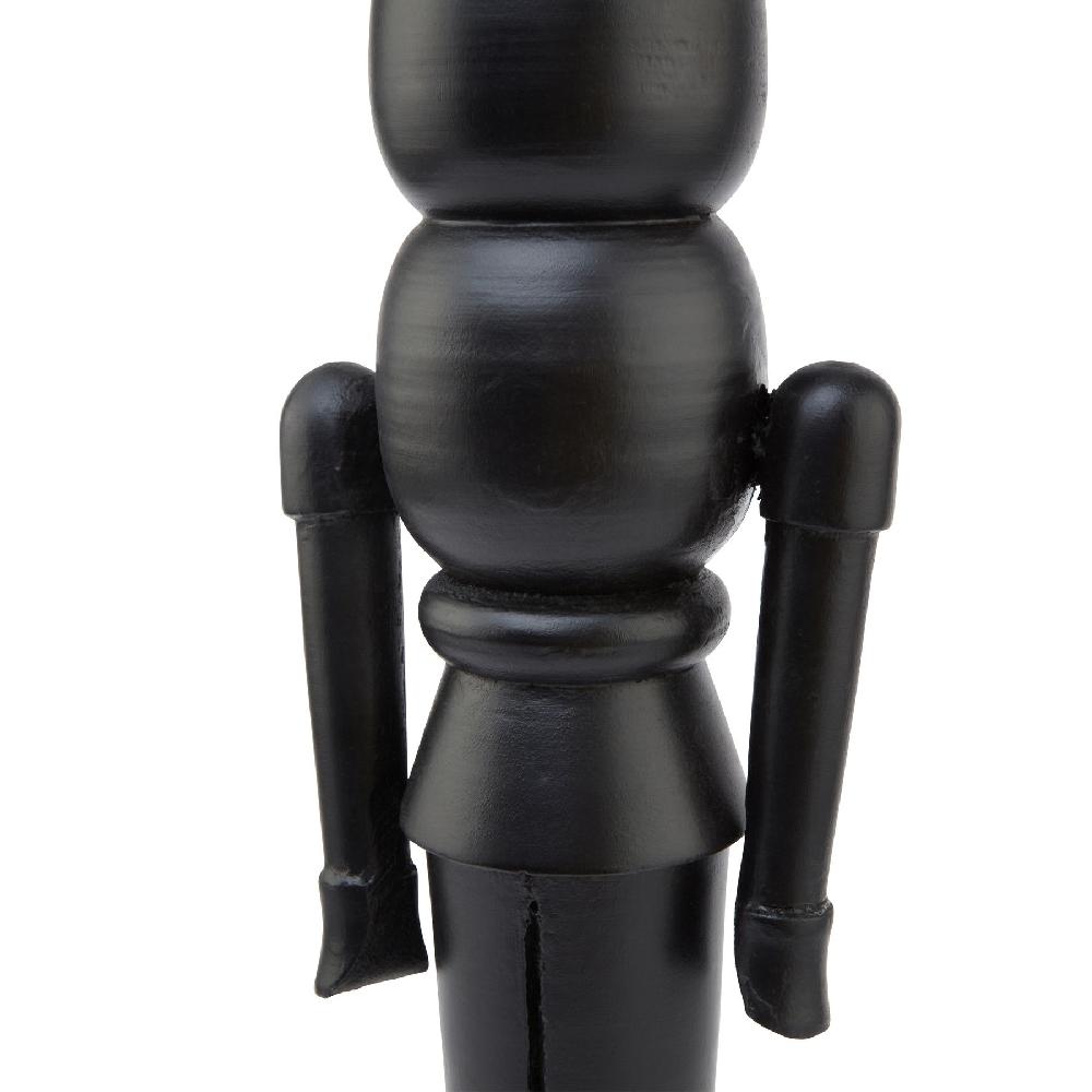 Hill Interiors Minimalist Black Wooden Large Nutcracker Decoration