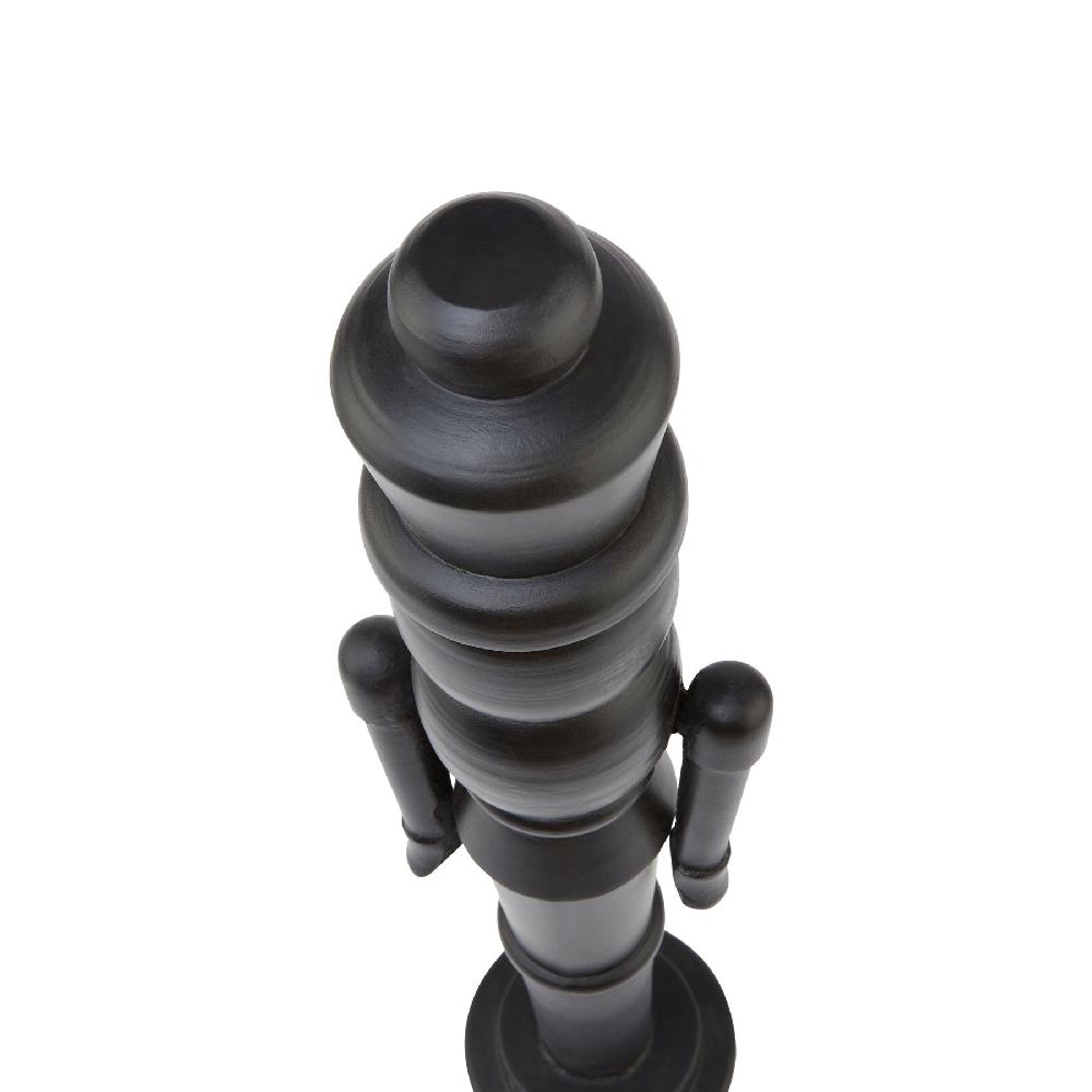 hill interiors Minimalist Black Wooden Large Nutcracker Decoration