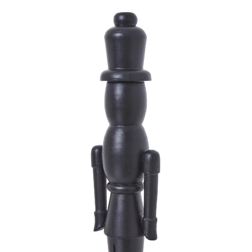 hill interiors Minimalist Black Wooden Nutcracker Decoration