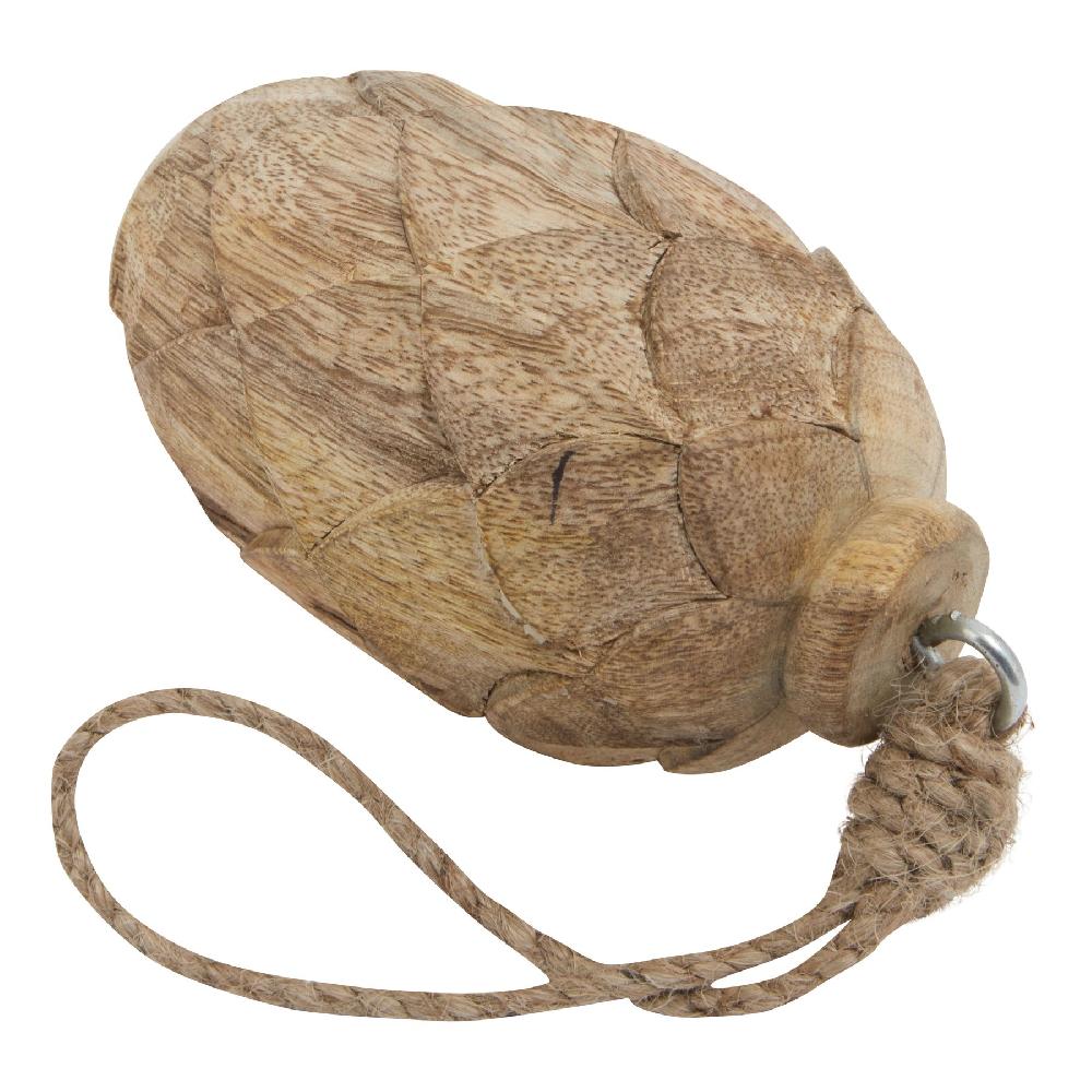hill interiors Natural Small Wooden Pine Cone Bauble