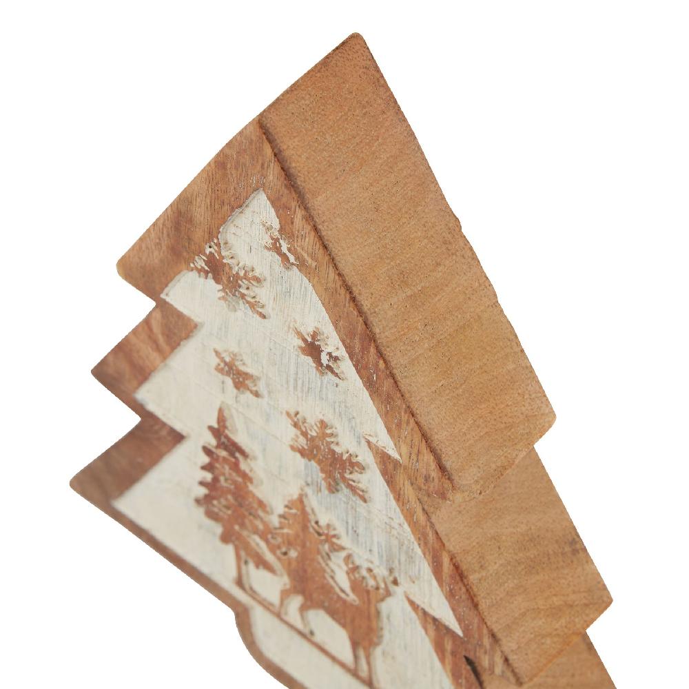 Hill Interiors Natural Wooden Snow Scene Tree Decoration