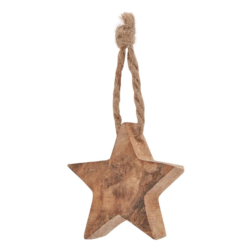 Hill Interiors Pack Of 90 Wooden Star Hanging Decorations