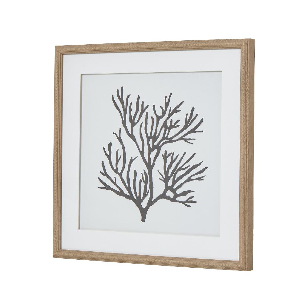hill interiors Reef Coral Art Mounted In Beaded Frame