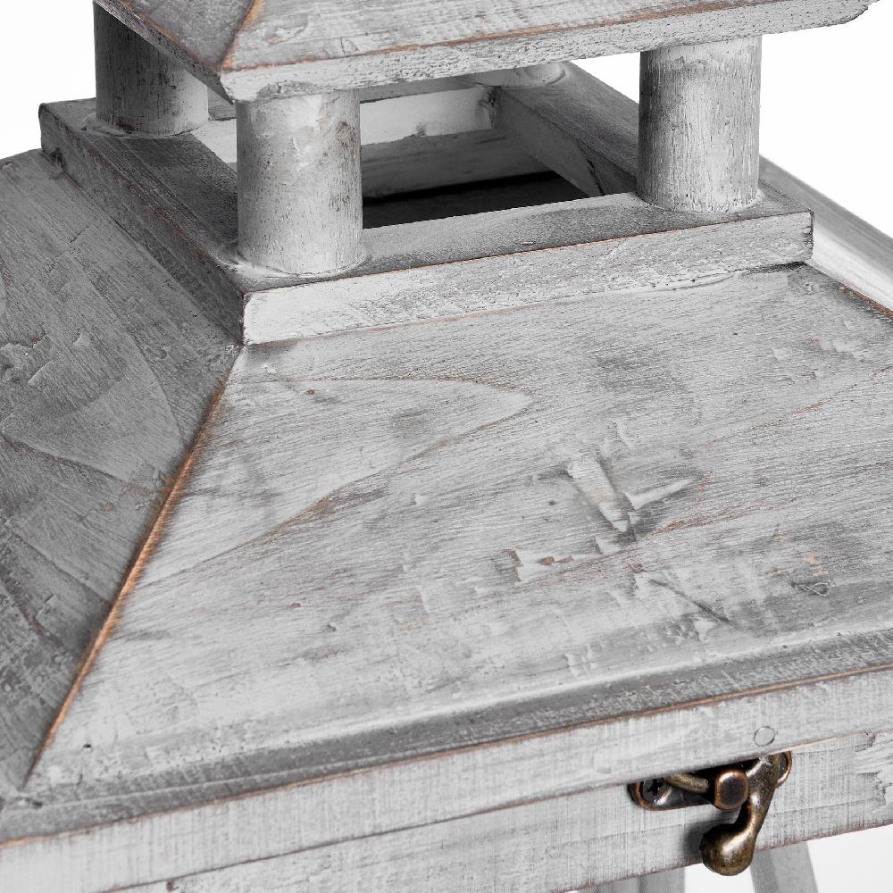 hill interiors Set Of Three Wooden Lanterns With Traditional Cross Section