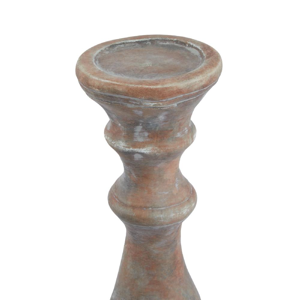hill interiors Siena Large Brown Column Candle Holder