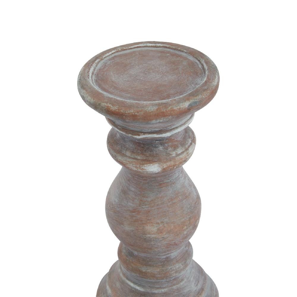 hill interiors Siena Small Brown Column Candle Holder