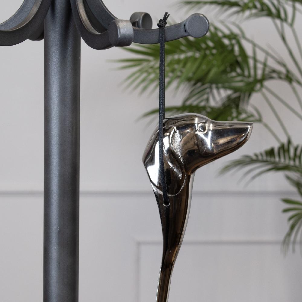 Hill Interiors Silver Nickel Dog Head Detail Shoe Horn