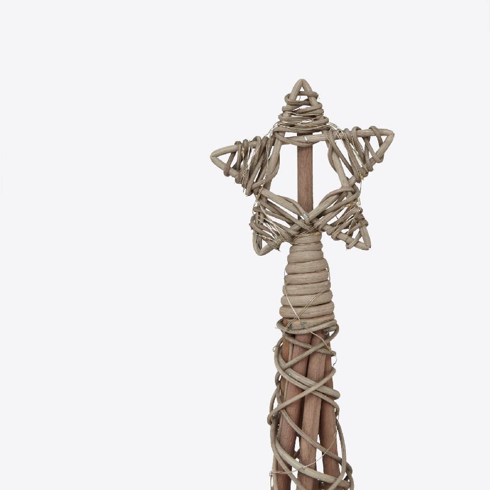hill interiors Small LED Wicker Christmas Tree With Star