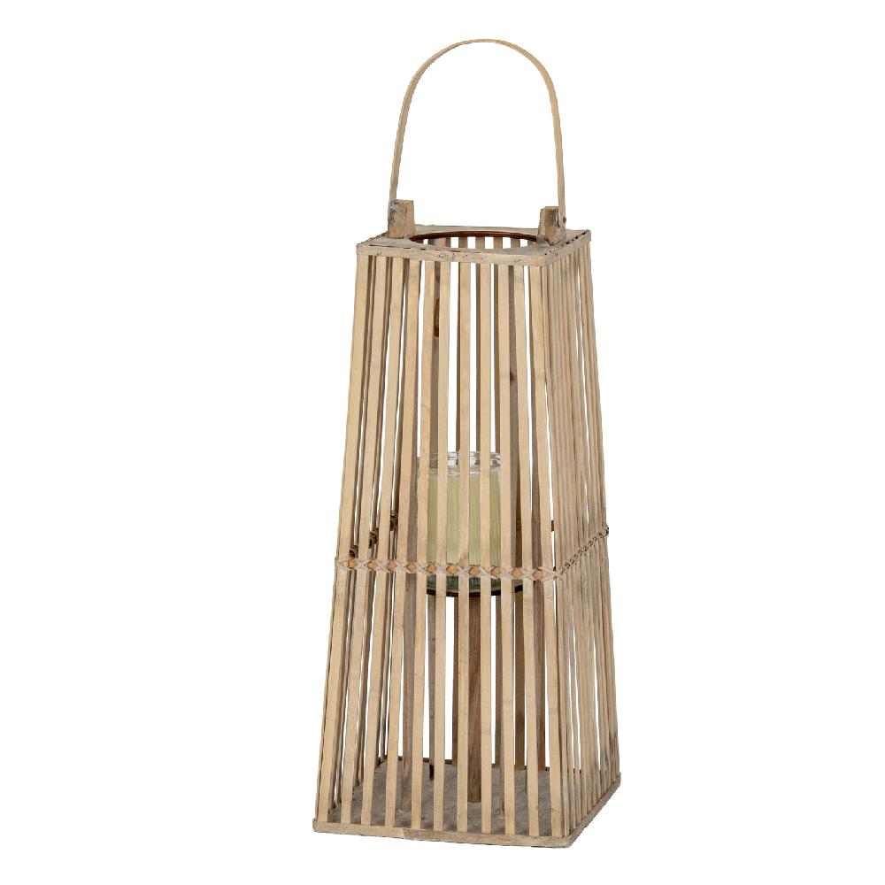 hill interiors Small Silo Wicker Lantern With Glass Holder