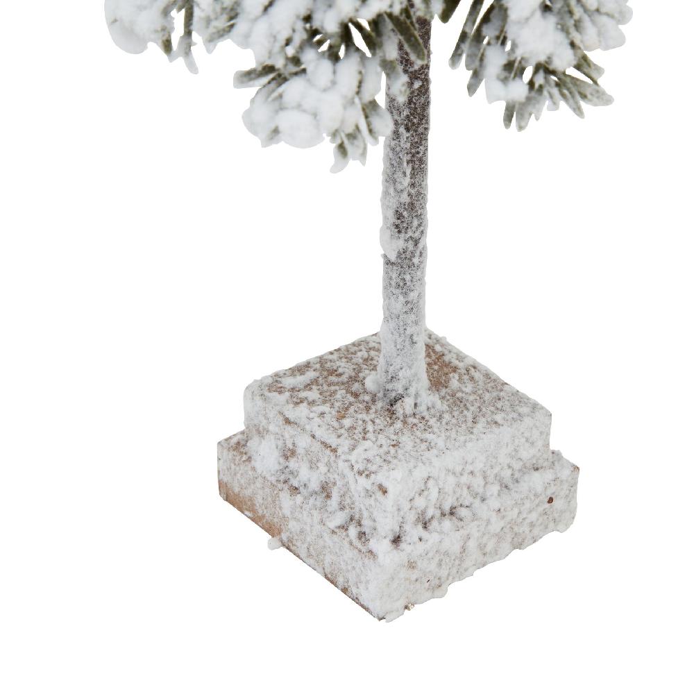 Hill Interiors Small Snowy Cedar Tree On Wood Block