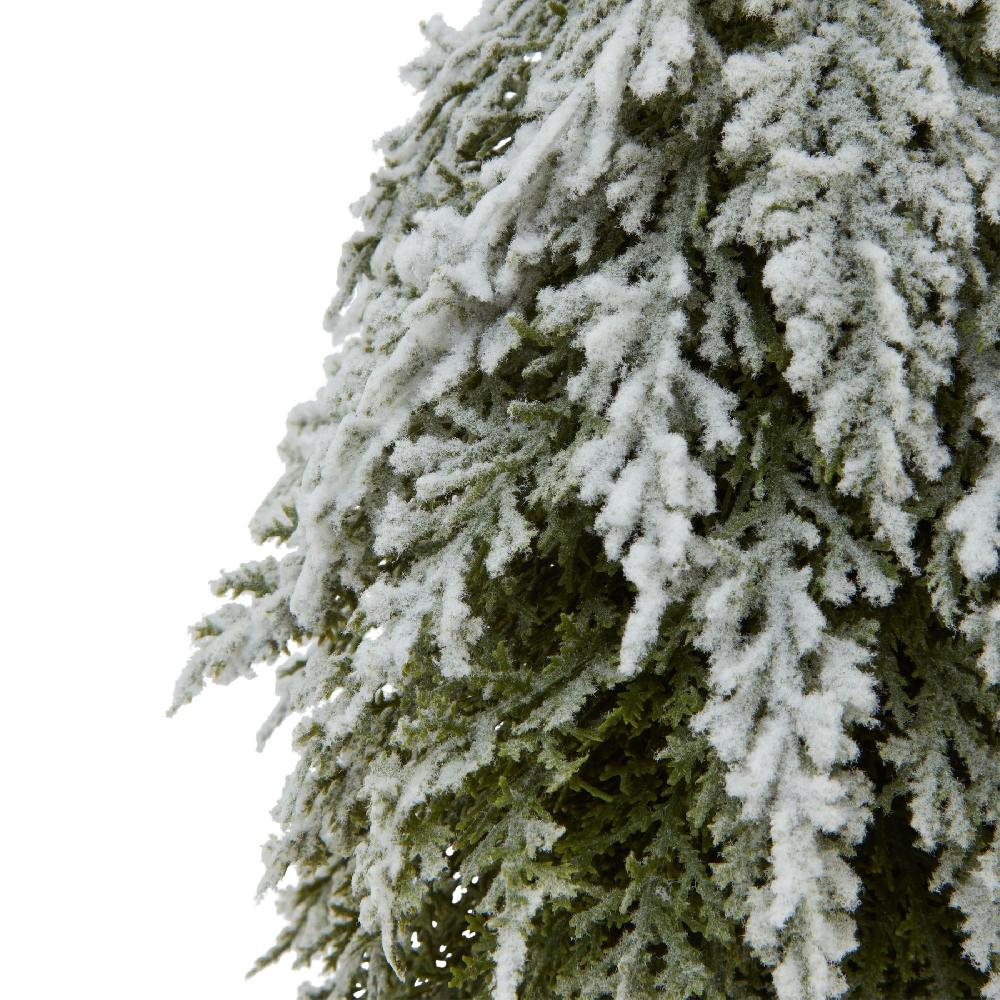 Hill Interiors Small Snowy Fir Tree On Tall Wood Log
