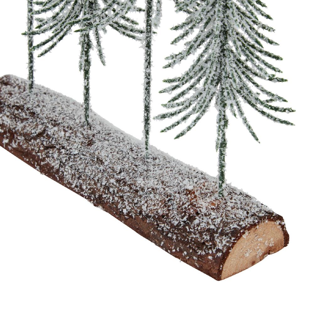 Hill Interiors Small Snowy Spindle Tree Quad In Wood Log