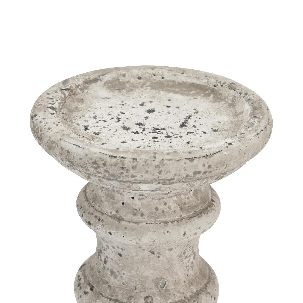 hill interiors Small Stone Ceramic Column Candle Holder