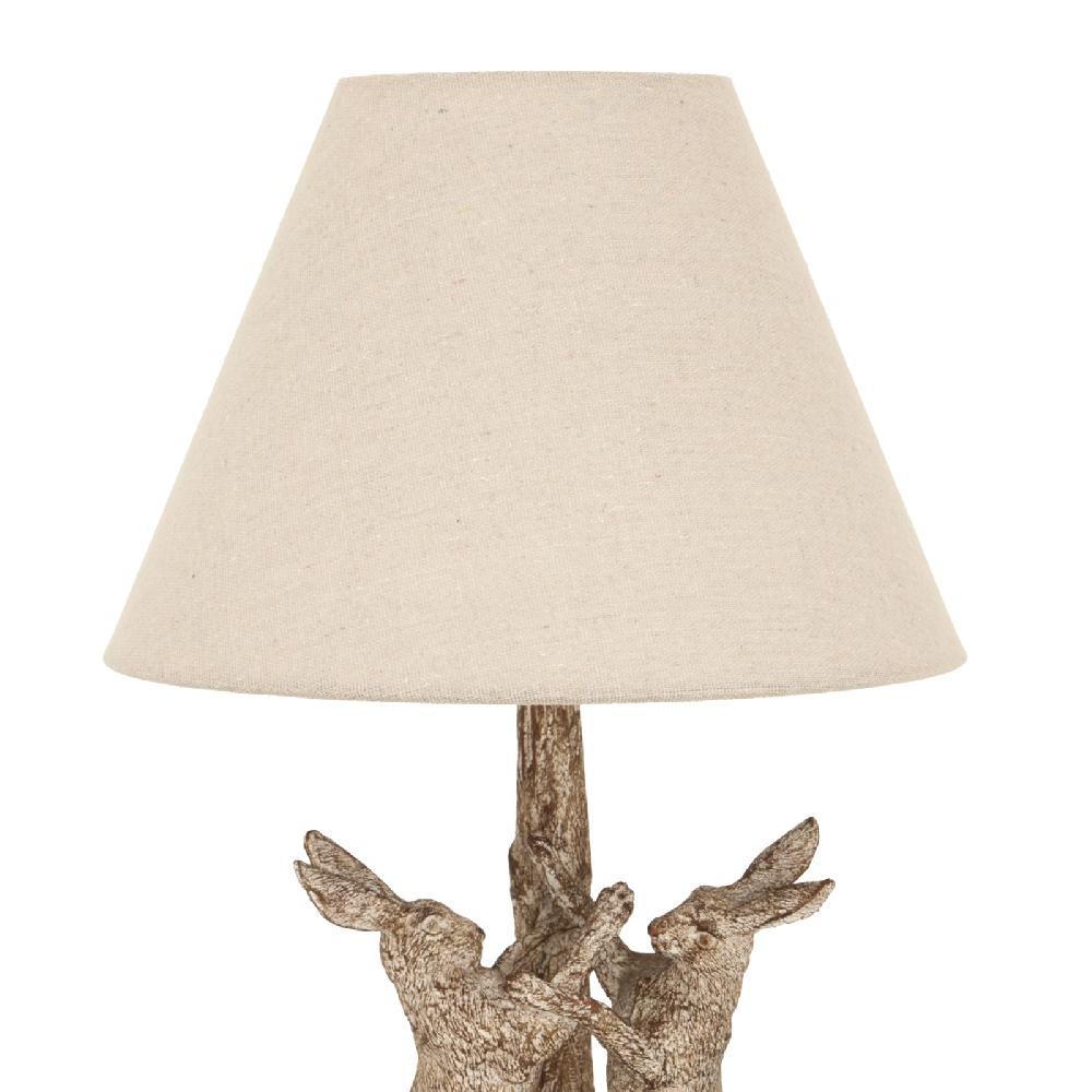 Hill Interiors Stonewashed Marching Hares Lamp With Linen Shade