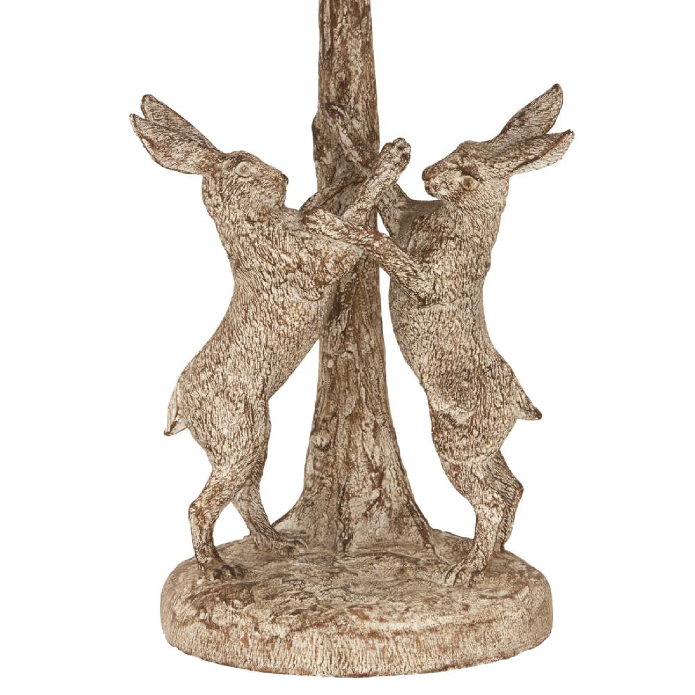 hill interiors Stonewashed Marching Hares Lamp With Linen Shade