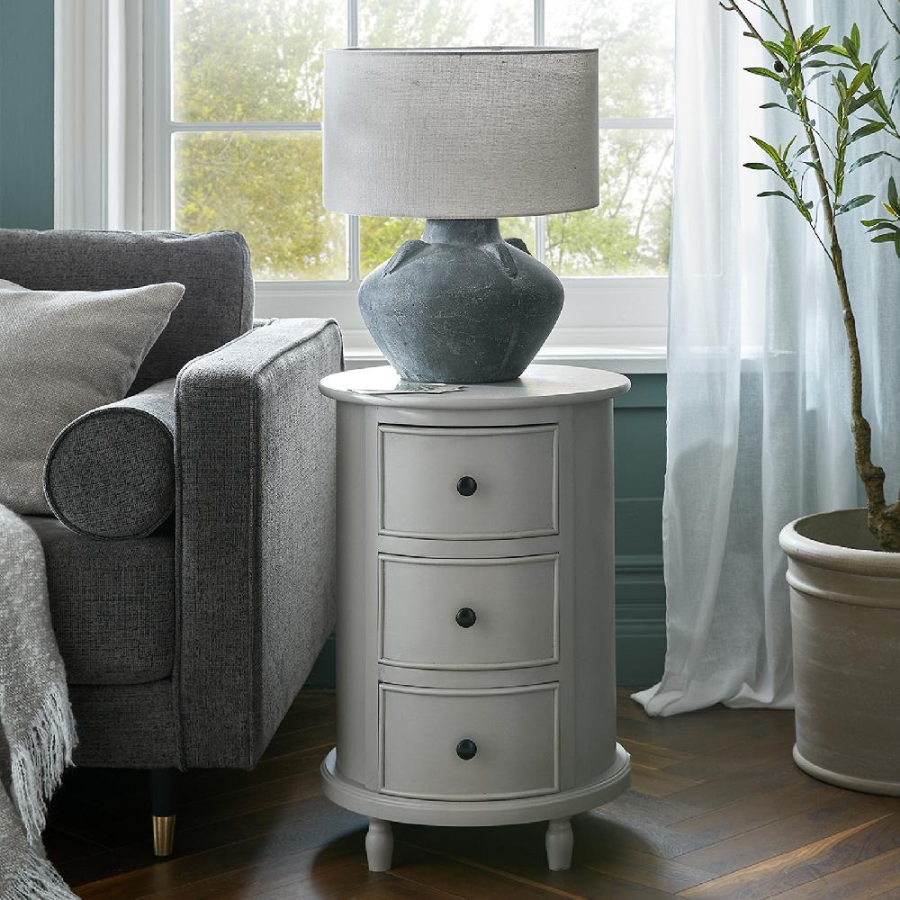 hill interiors The Camden Collection 3 Drawer Round Side Table