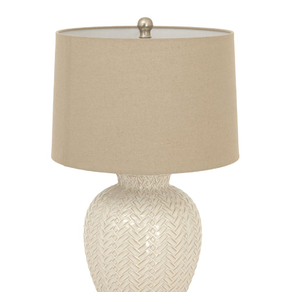 Hill Interiors Twill Weave Ceramic Table Lamp With Linen Shade
