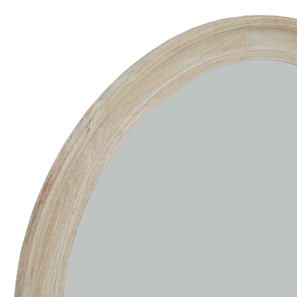 hill interiors Washed Wood Round Framed Large Mirror